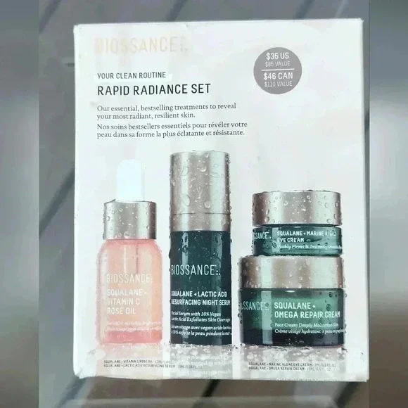 NIB BIOSSANCE Rapid Radiance Skin Care Travel Size Set For Women & Men. - Picture 2 of 6